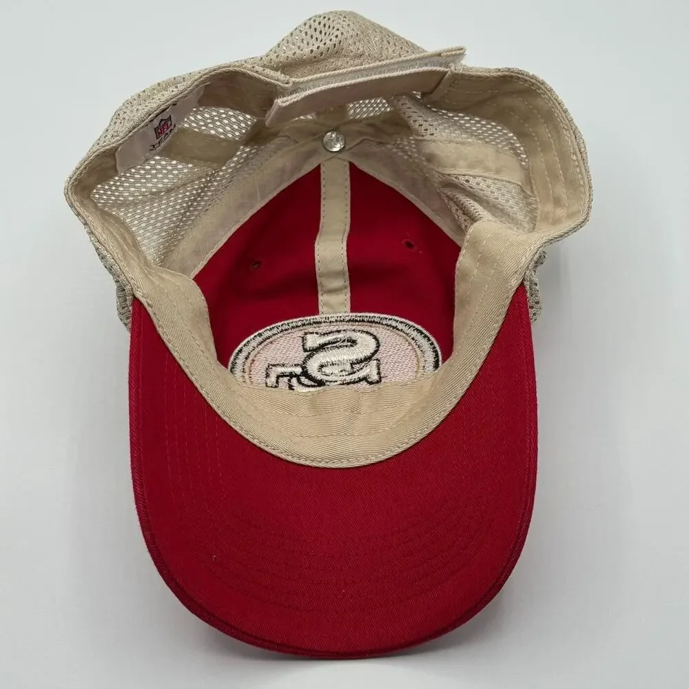 NFL Team Apparel Hat Embroidered SF 49ers Red Tan SnapBack Trucker One Size